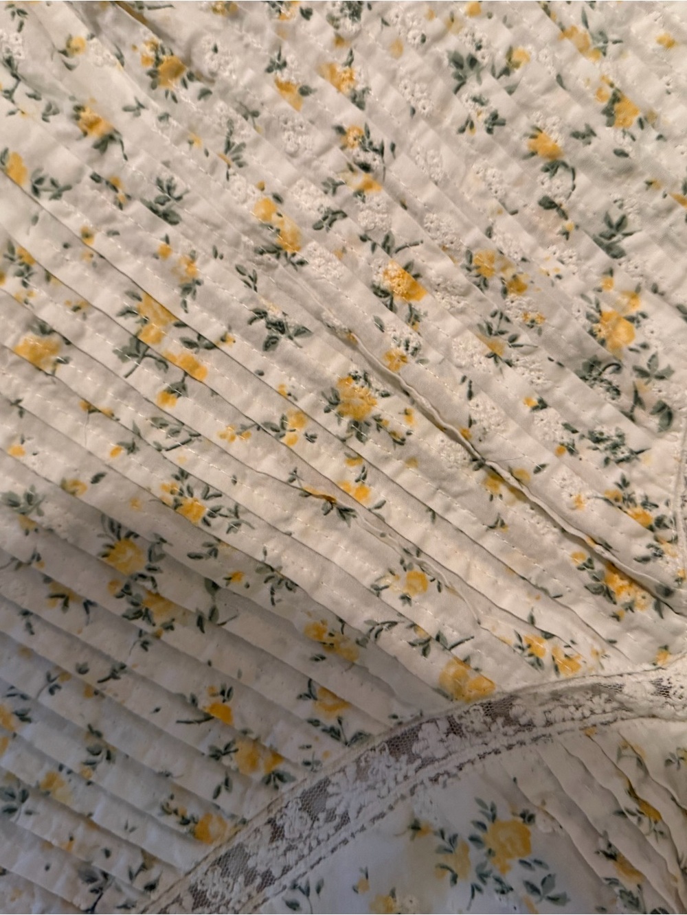 Love shack fancy Floral Pleated dress in Cream and Yellow - Picture 4 of 5